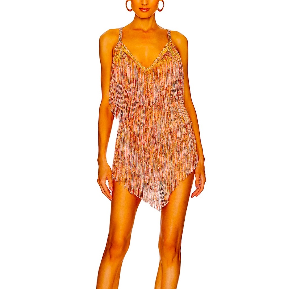 Bronx and Banco Multicolor Fringe Mini Dress